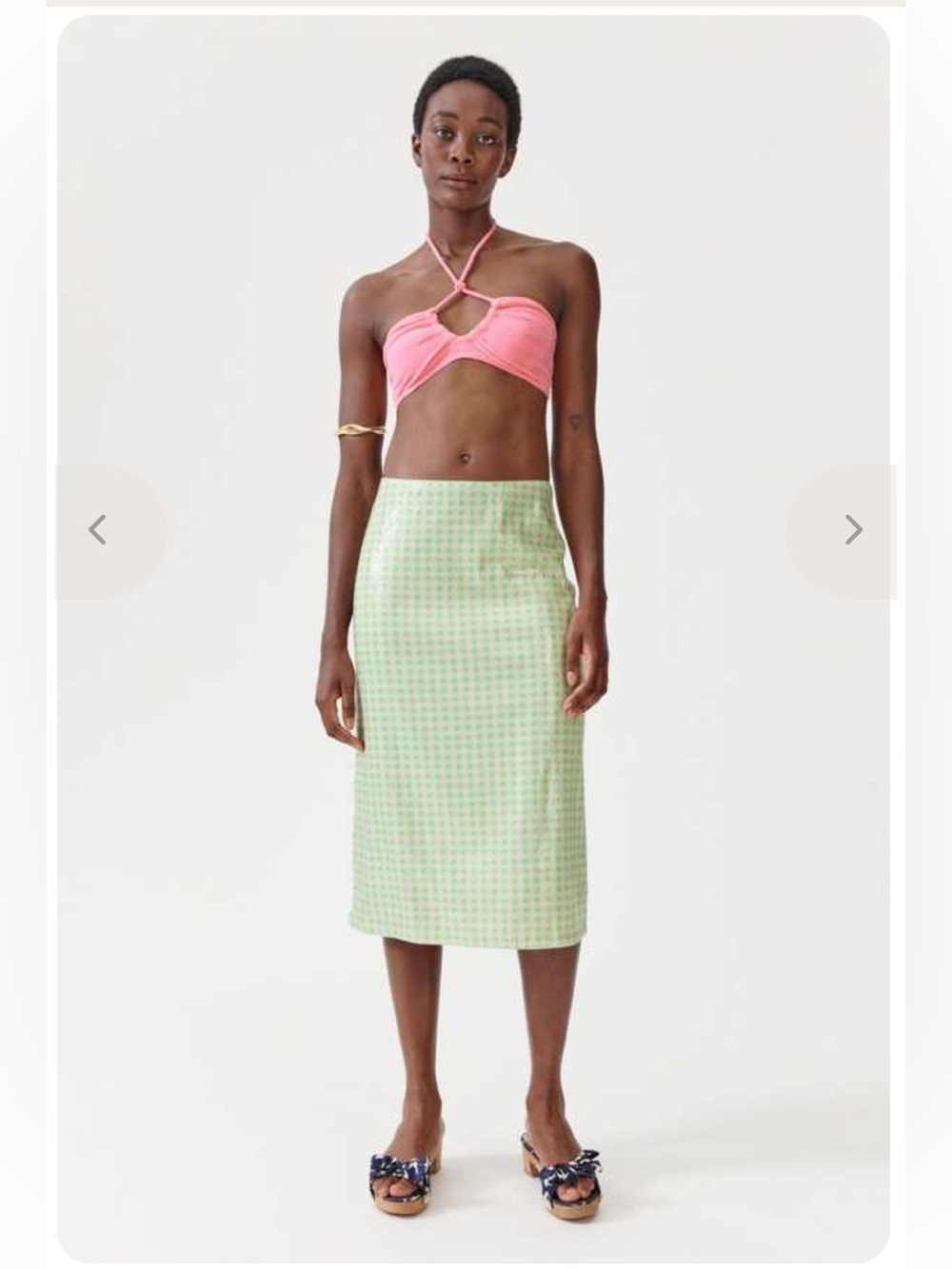 Baum Und Pferdgarten Green Gingham Midi Skirt